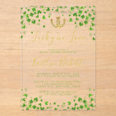 Glück in der Liebe St. Patrick's Day Brautparty Acryleinladungen (Vorderseite)