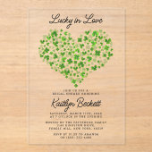 Glück in der Liebe St. Patrick's Day Brautparty Acryleinladungen (Vorderseite)