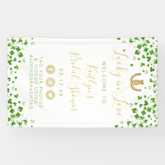 Glück in der Liebe St. Patrick's Day Brautparty Banner (Horizontal)