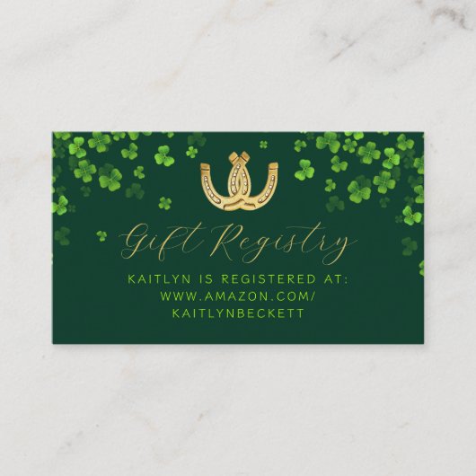 Glück in der Liebe St. Patrick's Day Brautparty Begleitkarte (Vorderseite)