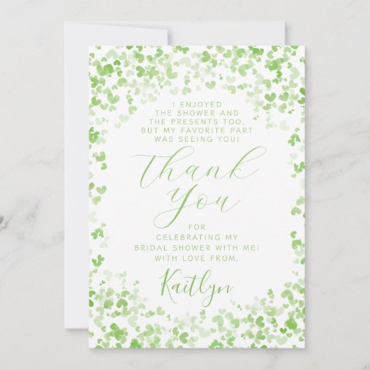 Glück in der Liebe St. Patrick's Day Brautparty Dankeskarte (Vorderseite)