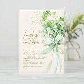 Glück in der Liebe St. Patrick's Day Brautparty Einladung (Stehend Vorderseite)