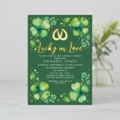 Glück in der Liebe St. Patrick's Day Brautparty Folieneinladung (Stehend vorne)