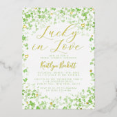 Glück in der Liebe St. Patrick's Day Brautparty Folieneinladung (Vorderseite)