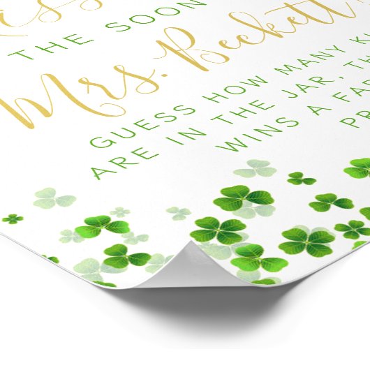 Glück in der Liebe St. Patrick's Day Brautparty Ga Poster (Ecke)