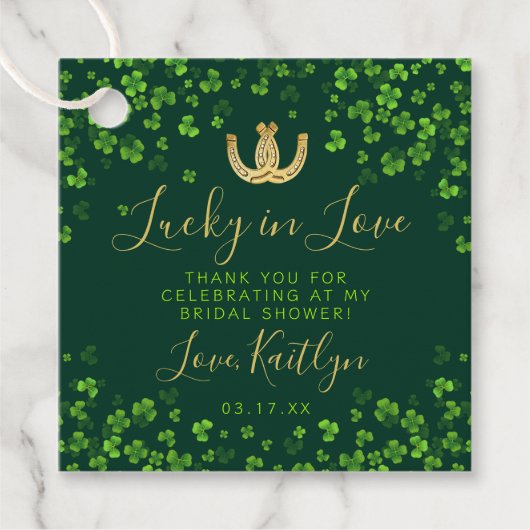 Glück in der Liebe St. Patrick's Day Brautparty Geschenkanhänger (Vorderseite)