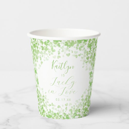 Glück in der Liebe St. Patrick's Day Brautparty Pappbecher (Vorderseite)