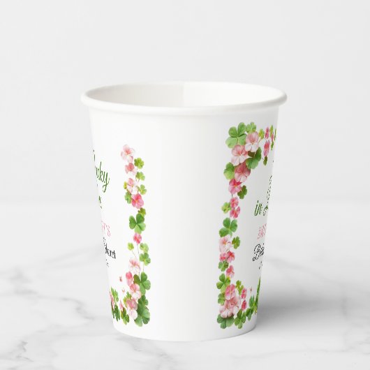 Glück in der Liebe St. Patrick's Day Brautparty Pappbecher (Links)