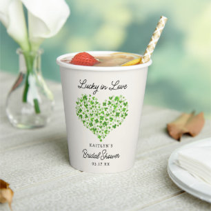 Glück in der Liebe St. Patrick's Day Brautparty Pappbecher