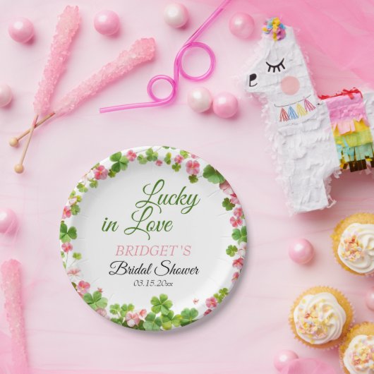 Glück in der Liebe St. Patrick's Day Brautparty Pappteller (Party)