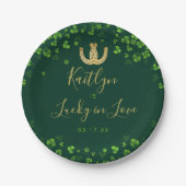 Glück in der Liebe St. Patrick's Day Brautparty Pappteller (Vorderseite)