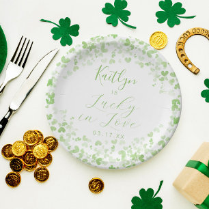 Glück in der Liebe St. Patrick's Day Brautparty Pappteller