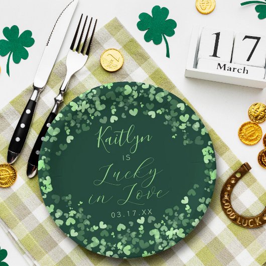 Glück in der Liebe St. Patrick's Day Brautparty Pappteller