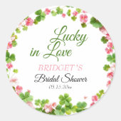 Glück in der Liebe St. Patrick's Day Brautparty Runder Aufkleber (Vorderseite)