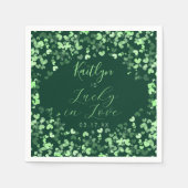 Glück in der Liebe St. Patrick's Day Brautparty Serviette (Vorderseite)