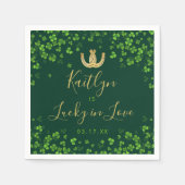 Glück in der Liebe St. Patrick's Day Brautparty Serviette (Vorderseite)