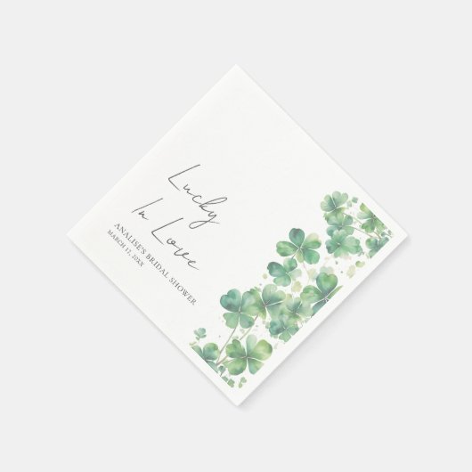 Glück in der Liebe St. Patrick's Day Brautparty Serviette (Ecke)