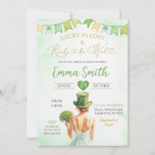 Glück in der Liebe St Patricks Irish Brautparty Einladung (Vorderseite)