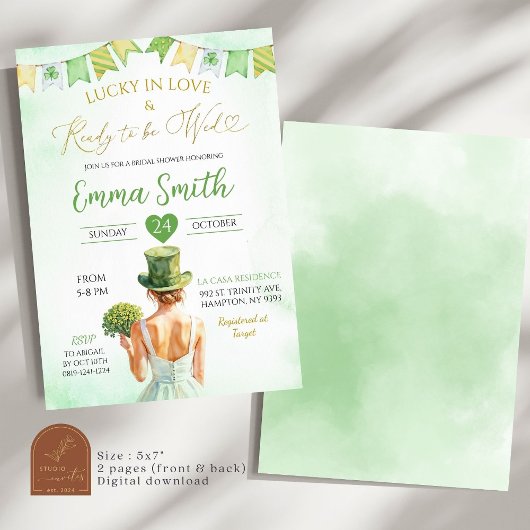 Glück in der Liebe St Patricks Irish Brautparty Einladung