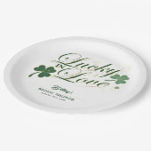 Glück in der Liebe St Patrick's Modern Brautparty Pappteller (Schrägansicht)