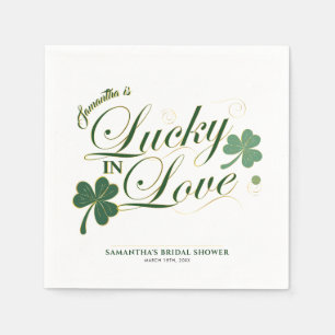 Glück in der Liebe St Patrick's Modern Brautparty Serviette