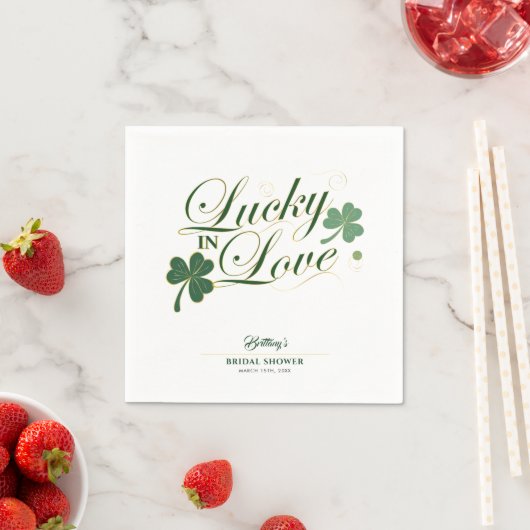 Glück in der Liebe St Patrick's Modern Brautparty Serviette (Beispiel)