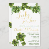 Glück in der Liebe! vierblättriges Kleeblatt Braut Einladung (Vorne/Hinten)