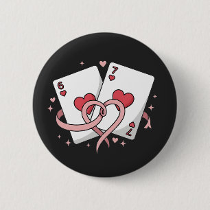 Glück in der Liebe: Vintage 6 & 7 der Herz Romanti Button