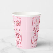 Glück in der Liebe Whimsical Hand Drawn Bacheloret Pappbecher (Rechts)