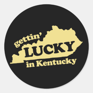 Glück in Kentucky Runder Aufkleber