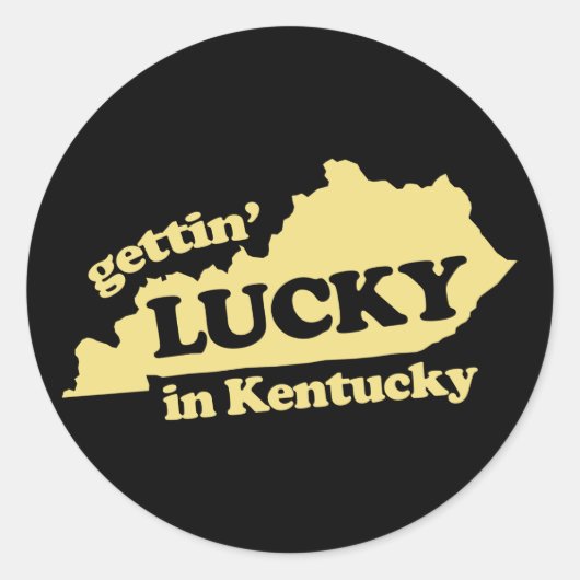 Glück in Kentucky Runder Aufkleber (Vorderseite)