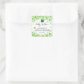 Glück in Liebe 4 Leaf Klee Brautparty Quadratischer Aufkleber (Tasche)
