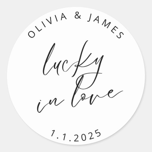 Glück in Liebe Aufkleber (Vorderseite)