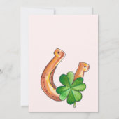 Glück in Liebe Kleeblatt Bänder Brautparty Einladung (Rückseite)