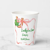 Glück in Liebe Kleeblatt Bänder Brautparty Pappbecher (Rückseite)