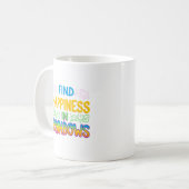 Glück in Regenbogen finden Kaffeetasse (Vorderseite Links)