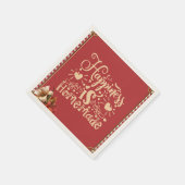 Glück inspirierend Zitat Elegante Perlengrenze Serviette (Ecke)