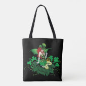 Glück Iris Grün Fee Rotes Haar Kleeblatt Tasche (Rückseite)