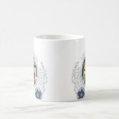 Glück ist .. 2 Foto Blue Gray Pop Kunst Blume Kaffeetasse (Mittel)