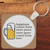 Glück ist Bier Funny Zitat Word Kunst Schlüsselanhänger (Rückseite)
