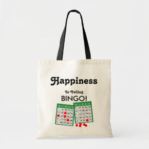 Glück ist Bingo-Spieler Schreien Spaß Bingo-Tasche Tragetasche