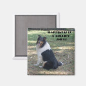 Glück ist Collis Lächeln Magnet (Vorderseite/Rückseite)