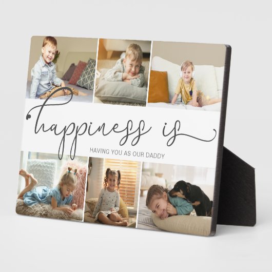 Glück ist | Daddy Foto Collage Plaque Fotoplatte (Seite)