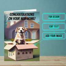 Glück ist das Entpacken neuer Zuhause Glückwünsche