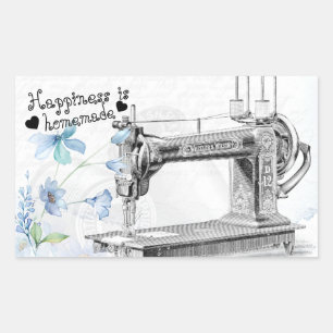 Glück ist das hausgemachte Nähthema Rechteckiger Aufkleber