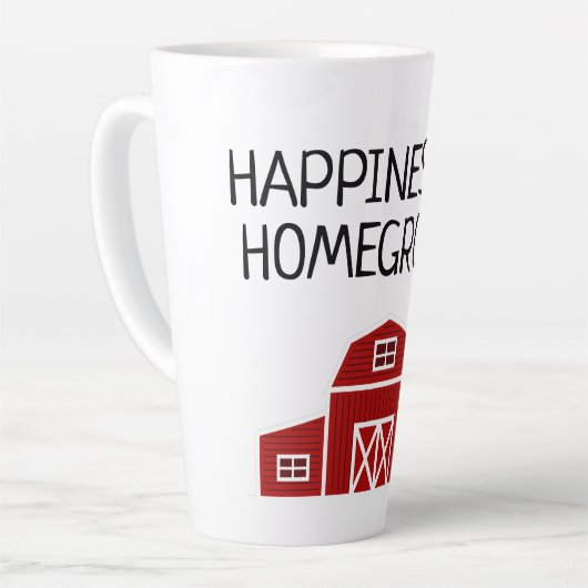 Glück ist das hausgemachte rote Scheunenhaus Milchtasse (Linke Ecke)