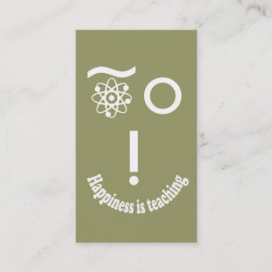 Glück ist das Lehren von Science Universe Atom Visitenkarte