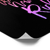 Glück ist das neue reiche Zitat rosa/pfirsichfarbe Poster (Ecke)