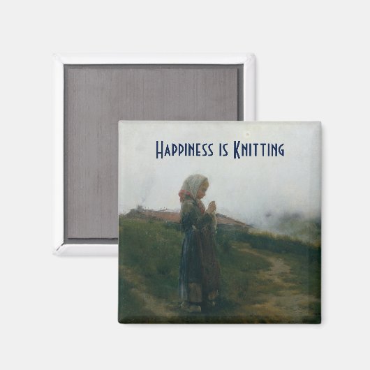 Glück ist das Zeichnen eines Mädchens Magnet (Vorderseite/Rückseite)