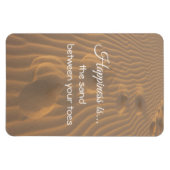 Glück ist der Sand zwischen Ihren Zehen Zitat Magnet (Horizontal)